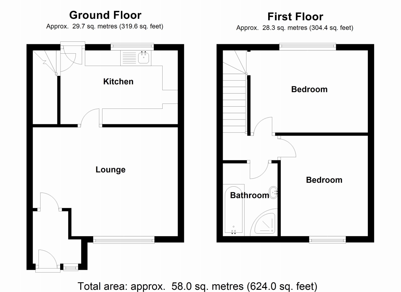 2 bedroom mid terraced house SSTC in Birmingham - floorplan 1.