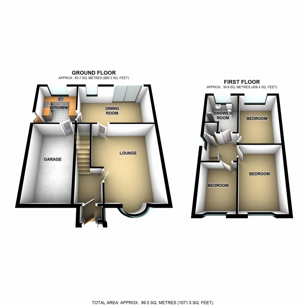 3 bedroom detached house SSTC in Solihull - floorplan 1.