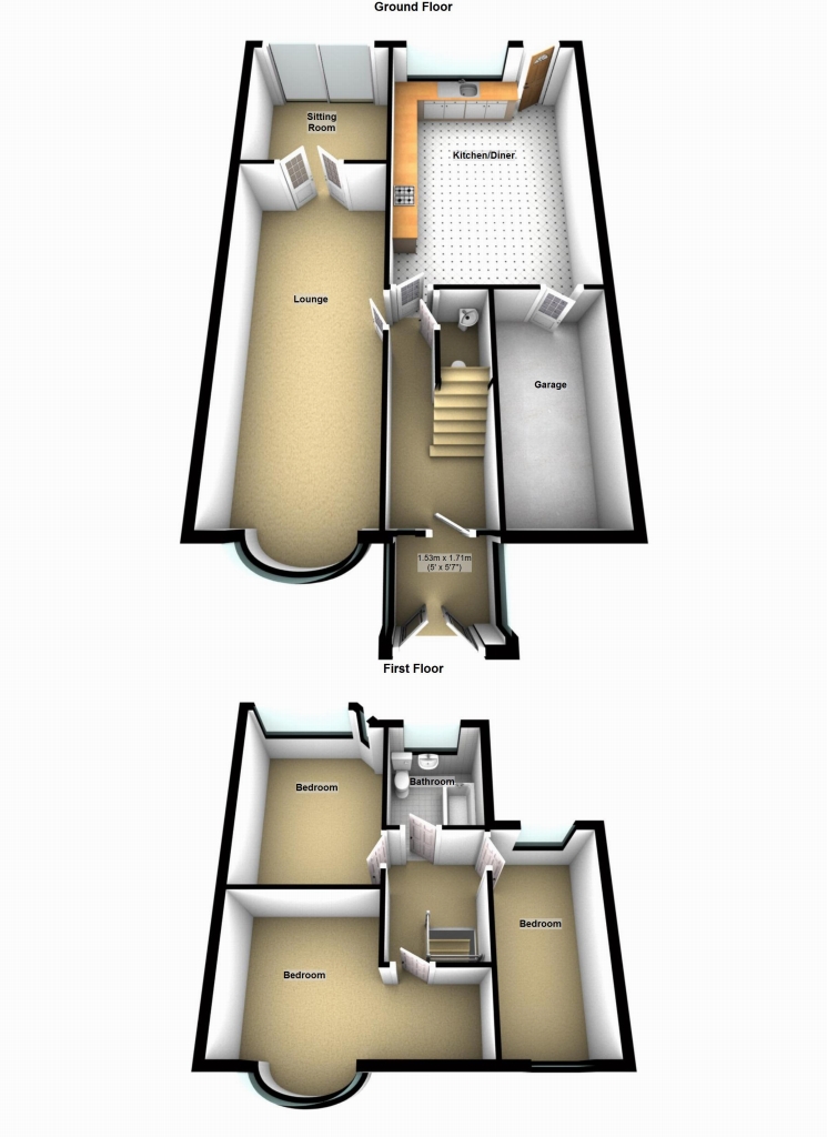 3 bedroom semi detached house SSTC in Solihull - floorplan 1.