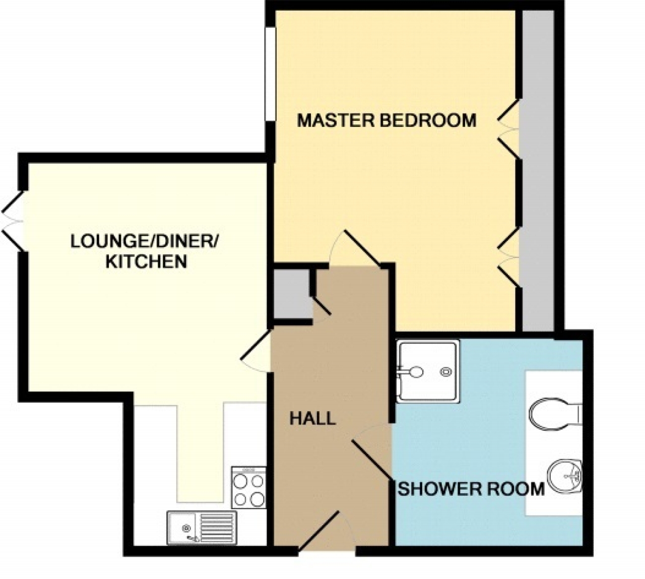 1 bedroom first floor apartment SSTC in Solihull - floorplan 1.