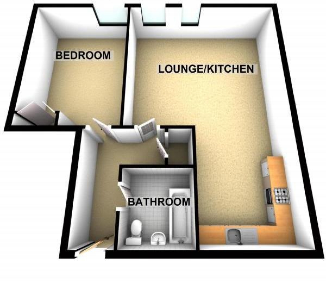 1 bedroom first floor apartment SSTC in Solihull - floorplan 1.