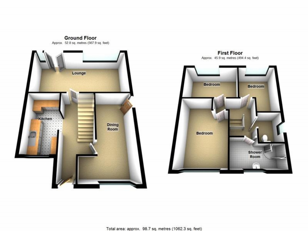 3 bedroom semi detached house SSTC in Solihull - floorplan 1.