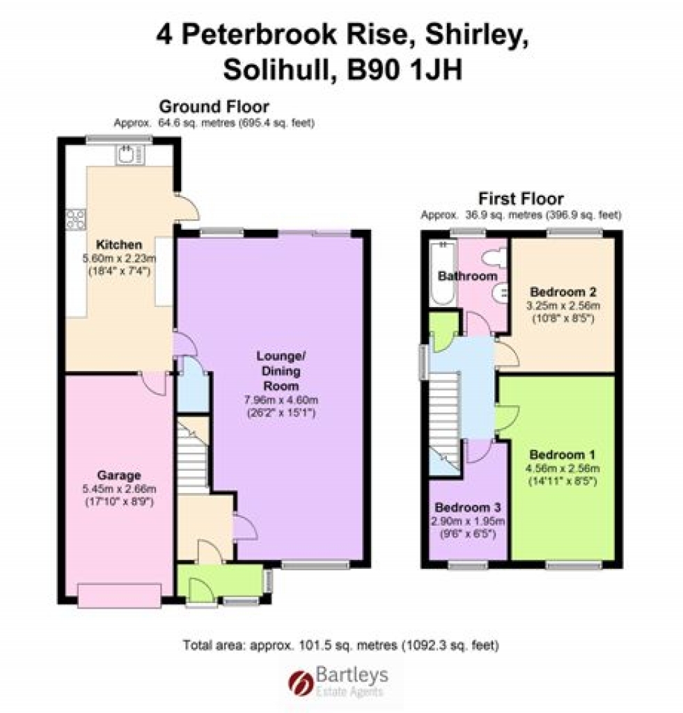 3 bedroom semi detached house SSTC in Solihull - floorplan 1.