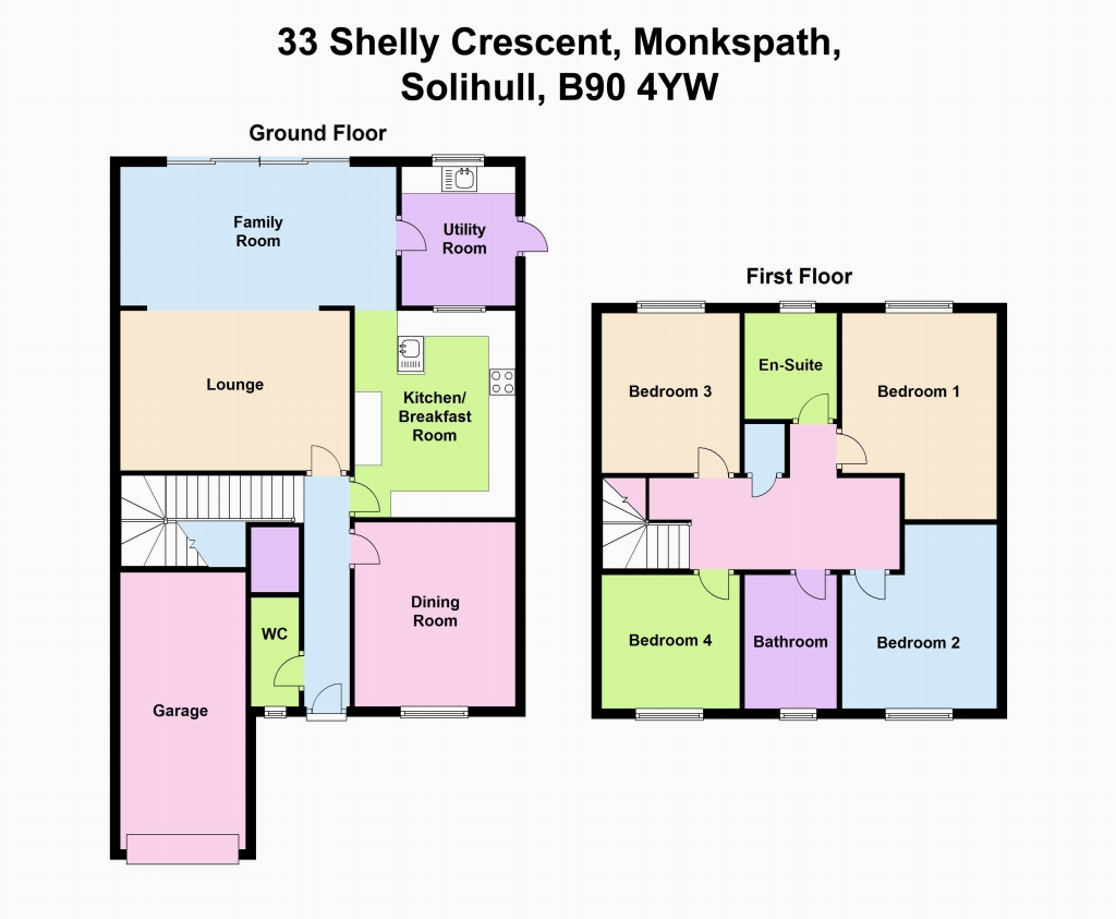 4 bedroom detached house SSTC in Solihull - floorplan 1.