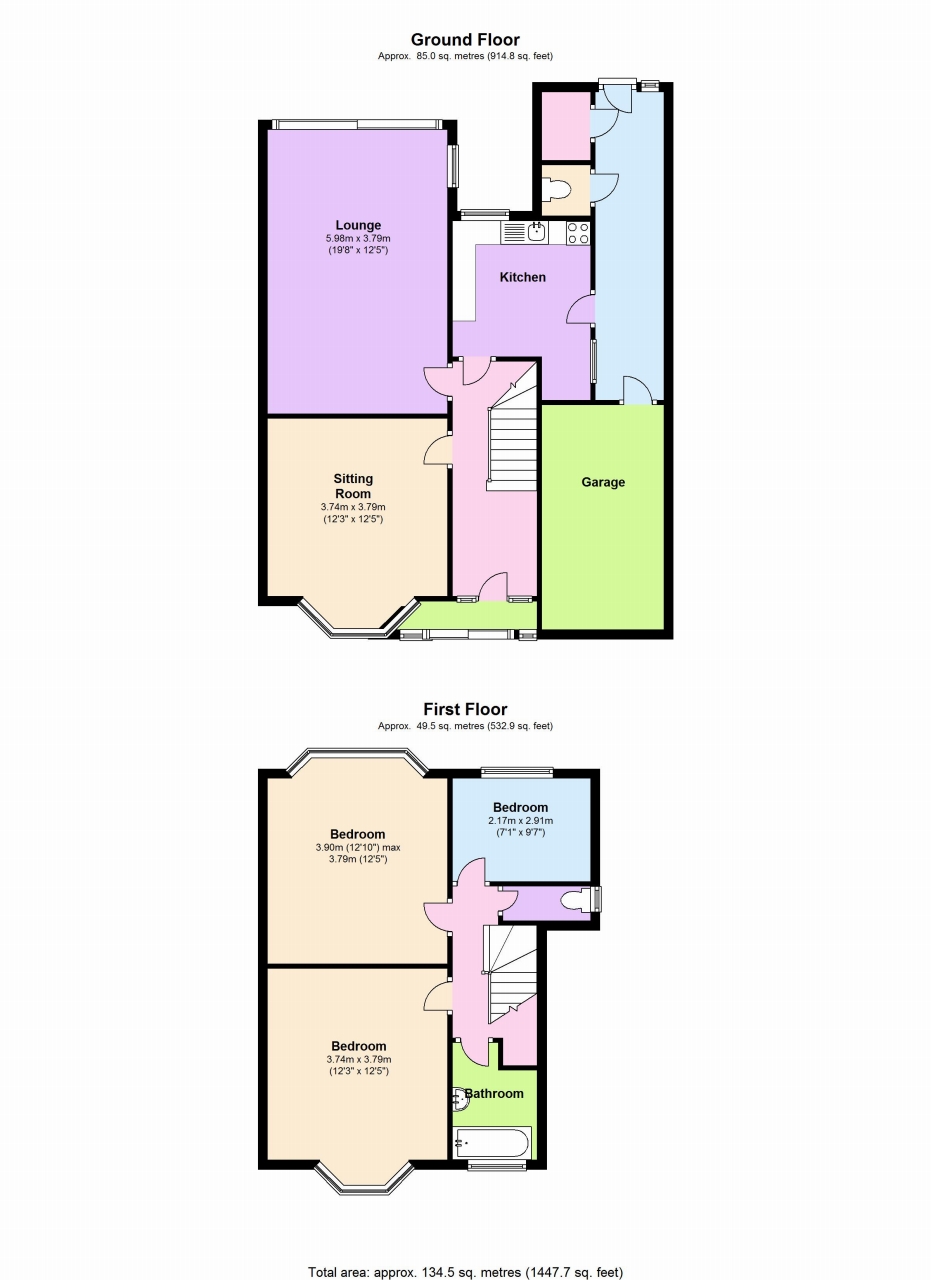 3 bedroom semi detached house SSTC in Solihull - floorplan 1.