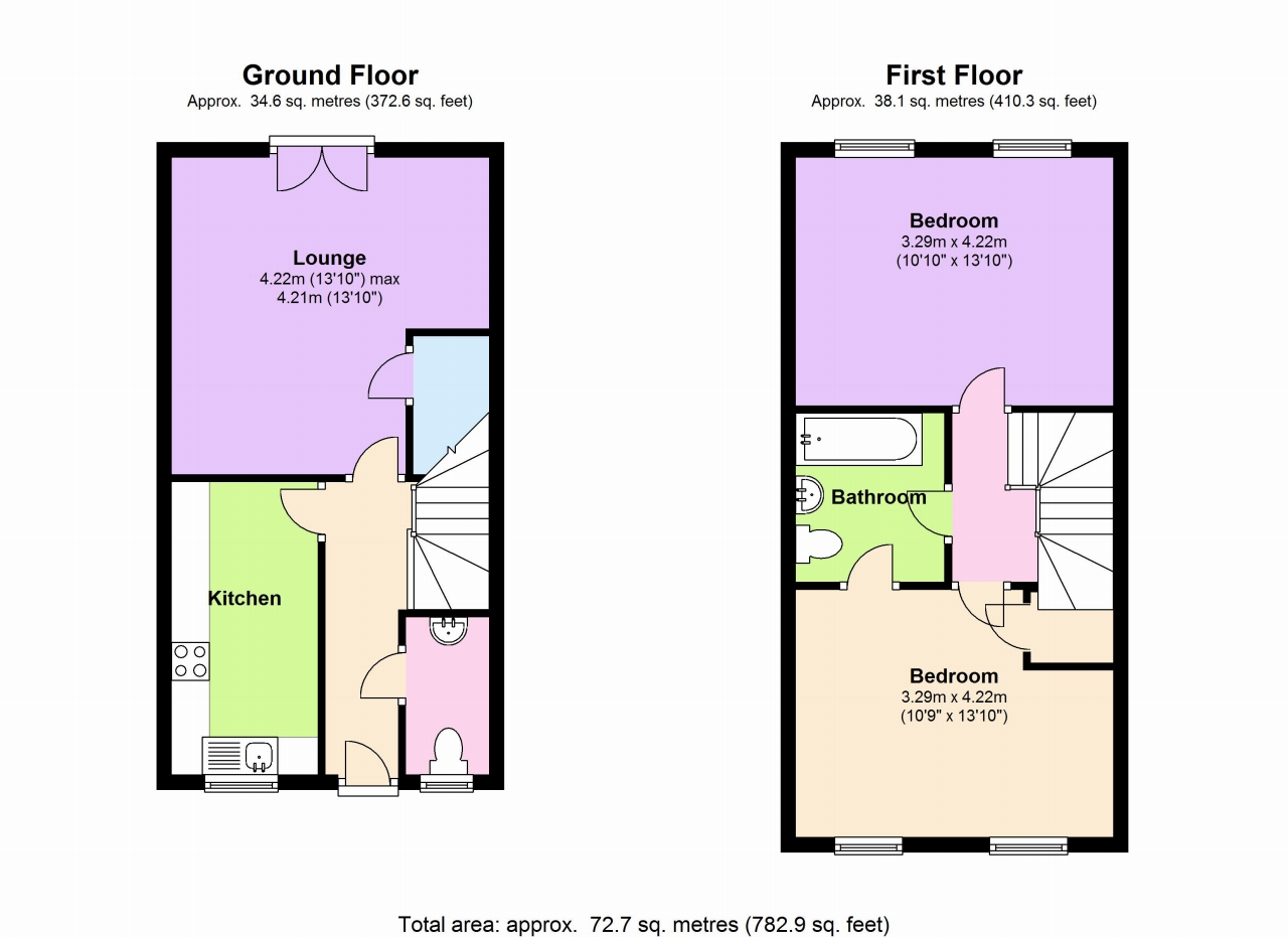 2 bedroom semi detached house SSTC in Birmingham - floorplan 1.