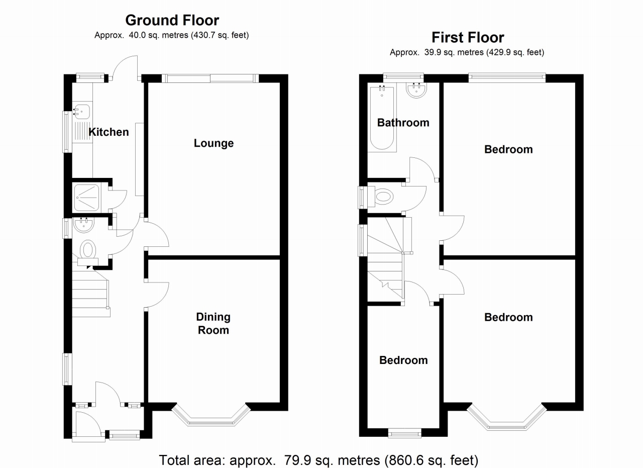 3 bedroom semi detached house SSTC in Birmingham - floorplan 1.