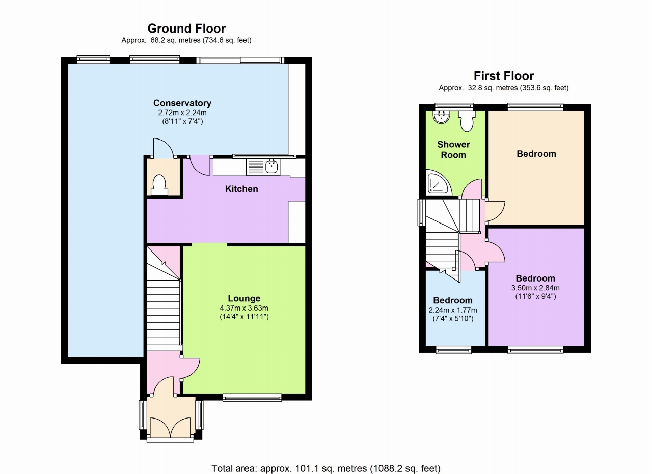 3 bedroom semi detached house SSTC in Solihull - floorplan 1.