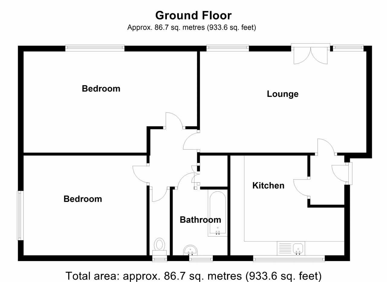 2 bedroom ground floor apartment SSTC in Solihull - floorplan 1.