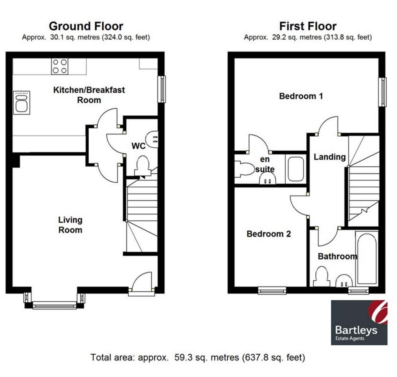 2 bedroom semi detached house SSTC in Solihull - floorplan 1.