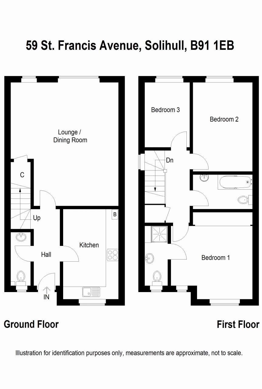 3 bedroom semi detached house SSTC in Solihull - floorplan 1.