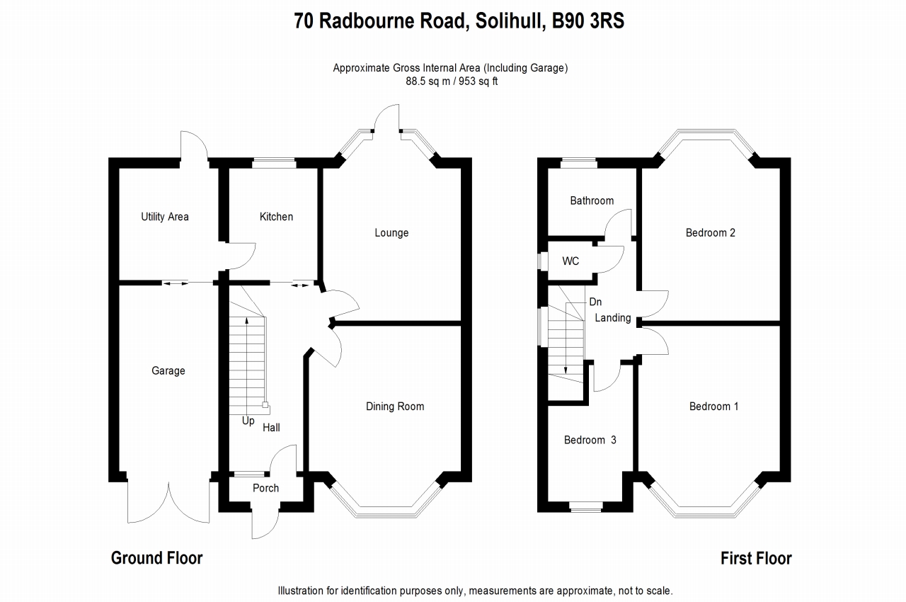 3 bedroom semi detached house SSTC in Solihull - floorplan 1.