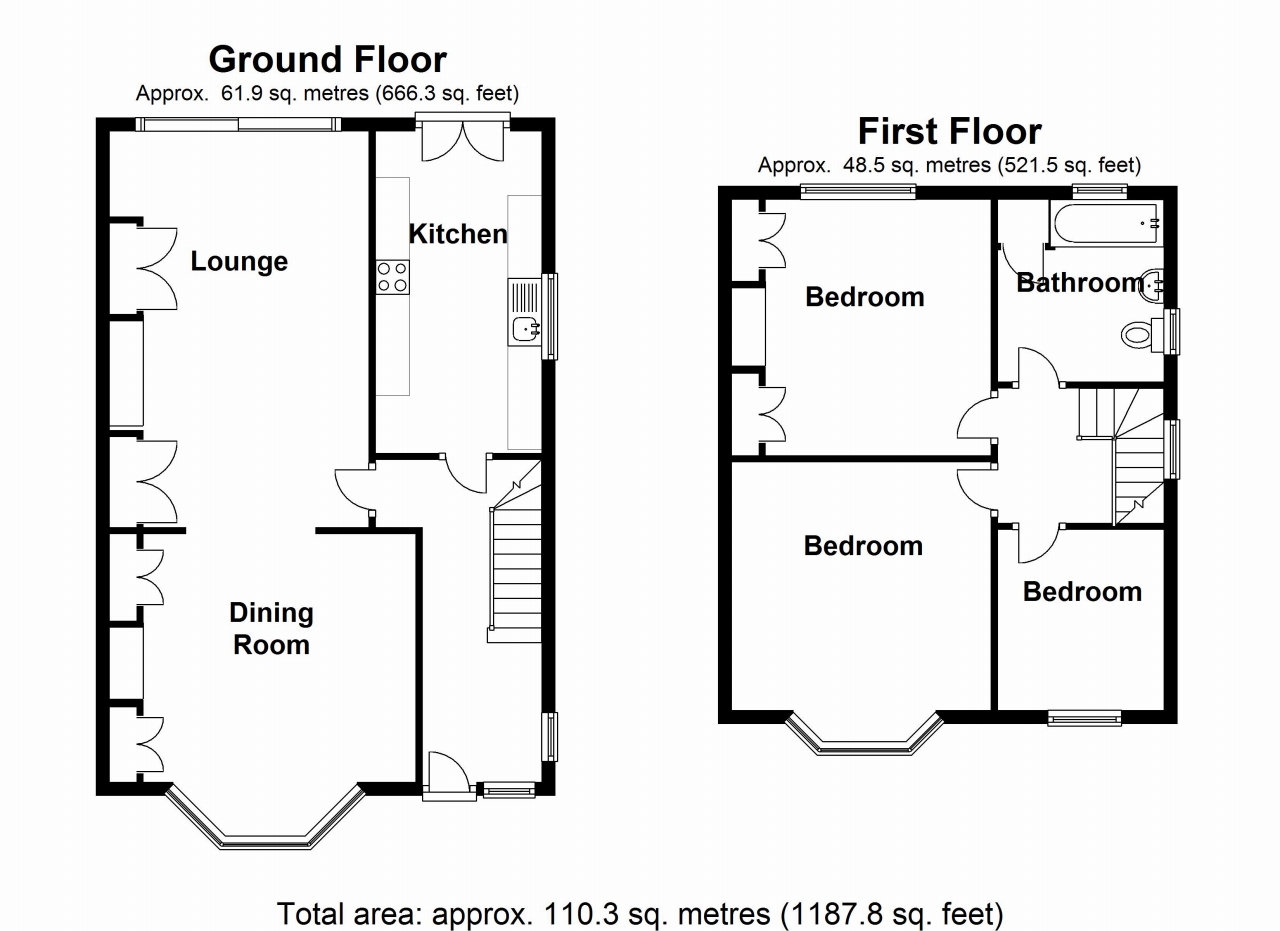 3 bedroom semi detached house SSTC in Solihull - floorplan 1.