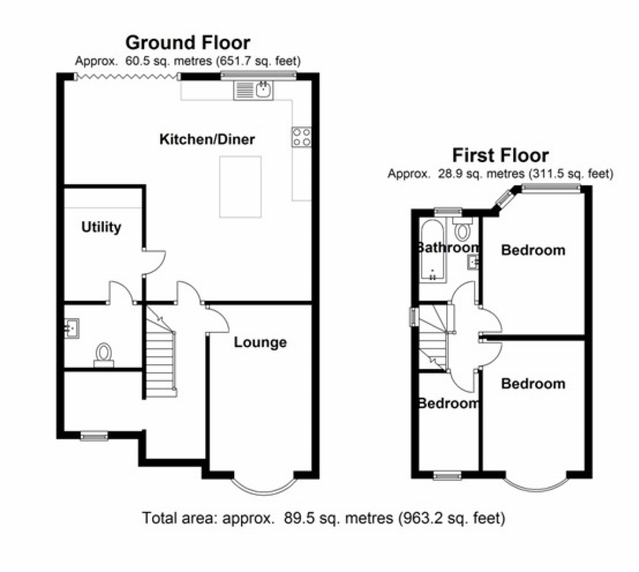 3 bedroom semi detached house SSTC in Solihull - floorplan 1.