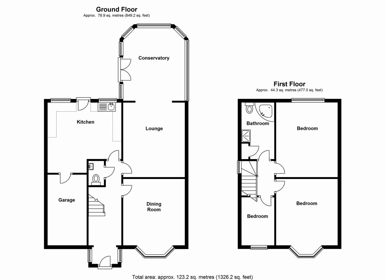 3 bedroom semi detached house SSTC in Solihull - floorplan 1.