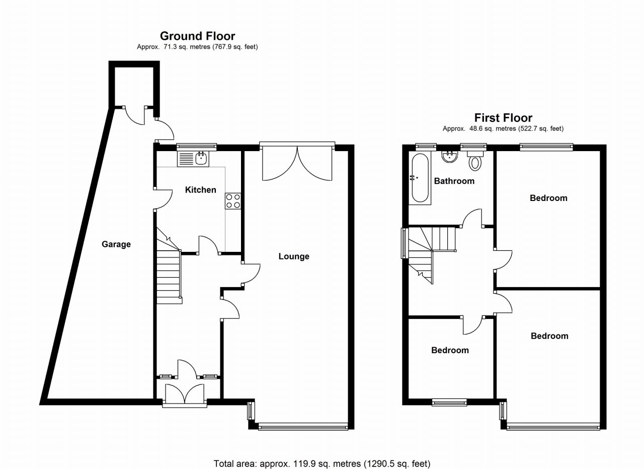 3 bedroom semi detached house SSTC in Birmingham - floorplan 1.