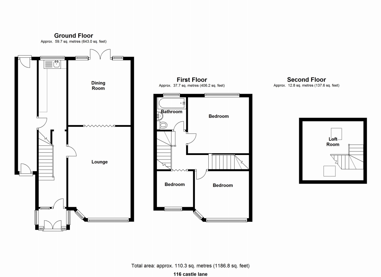 3 bedroom semi detached house SSTC in Solihull - floorplan 1.