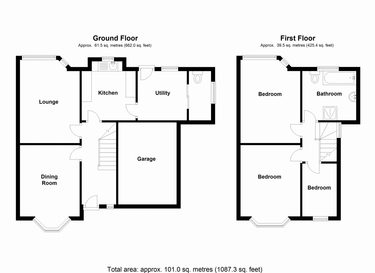 3 bedroom semi detached house SSTC in Solihull - floorplan 1.