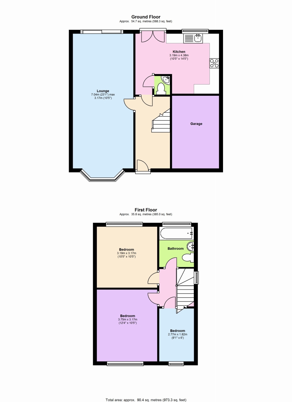 3 bedroom semi detached house SSTC in Solihull - floorplan 1.