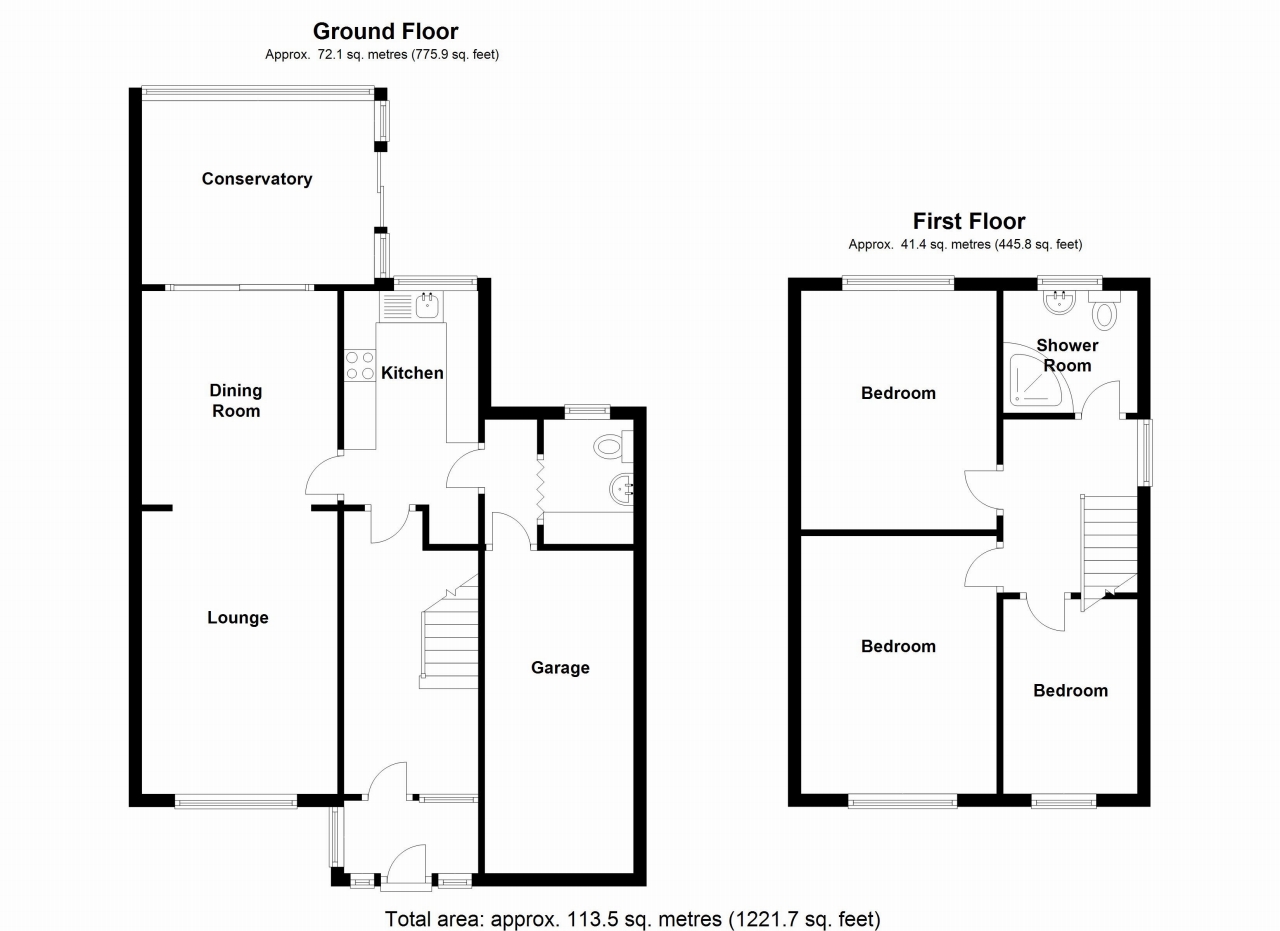 3 bedroom semi detached house SSTC in Solihull - floorplan 1.