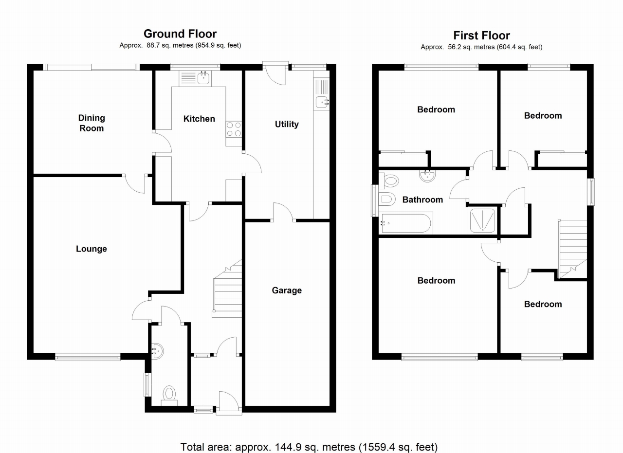 4 bedroom detached house SSTC in Henley In Arden - floorplan 1.