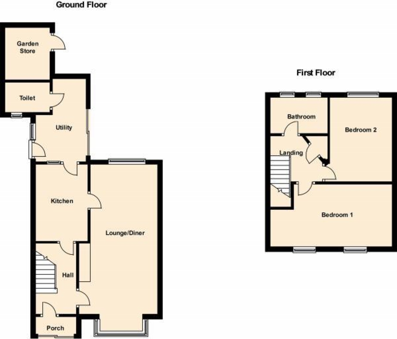 2 bedroom mid terraced house SSTC in Solihull - floorplan 1.