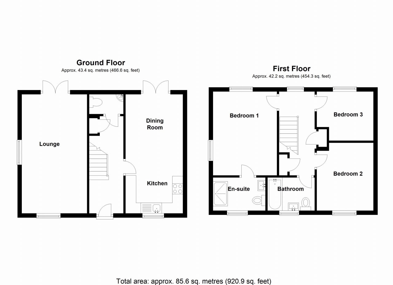 3 bedroom detached house SSTC in Solihull - floorplan 1.