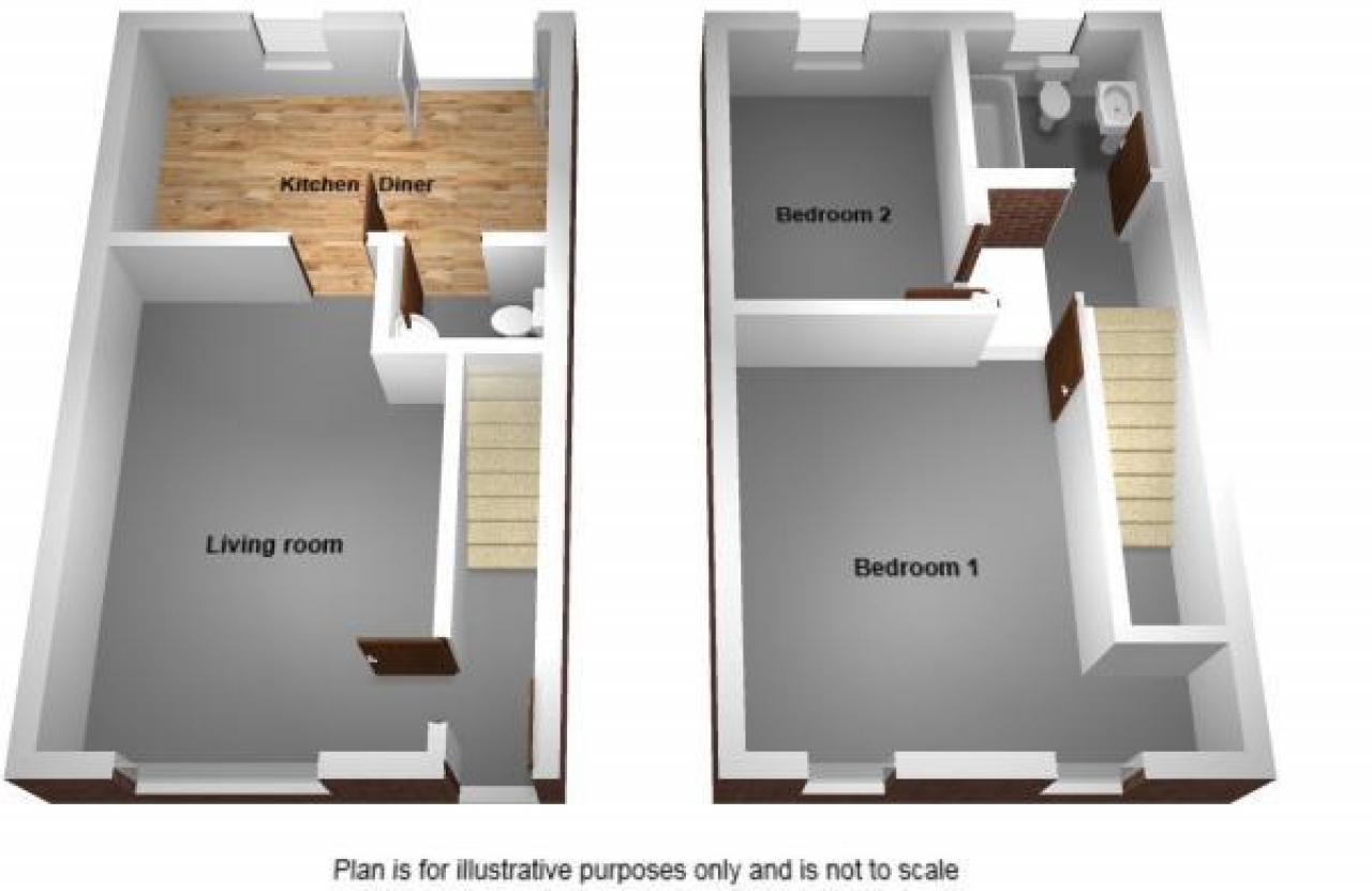 2 bedroom mid terraced house SSTC in Birmingham - floorplan 2.