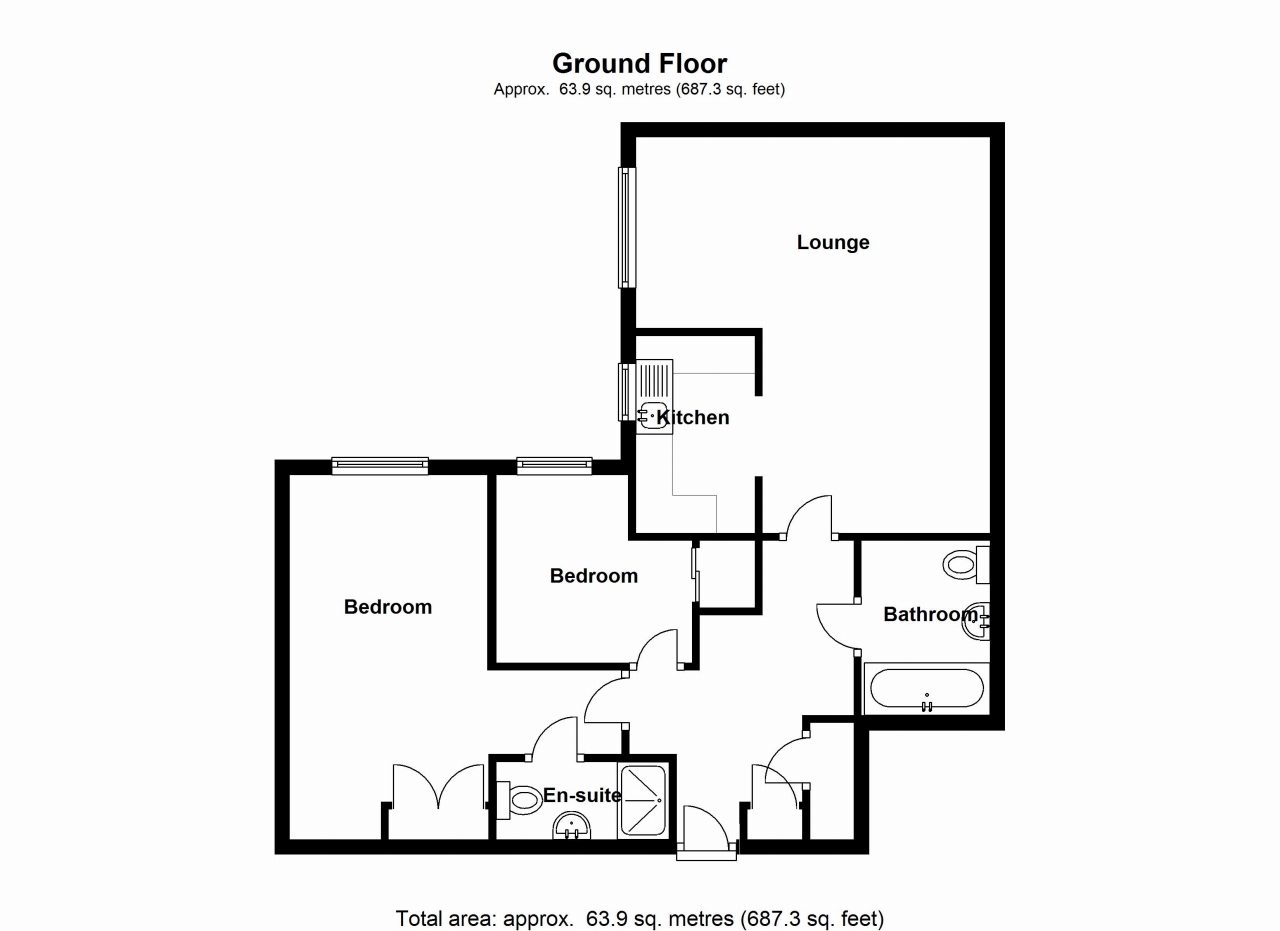 2 bedroom apartment SSTC in Solihull - floorplan 1.