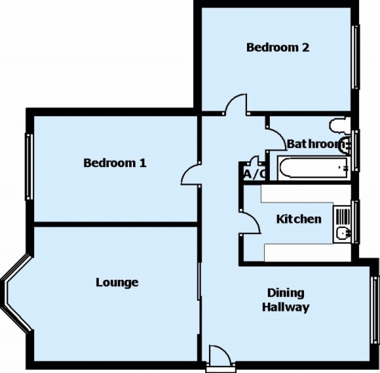 2 bedroom ground floor apartment SSTC in Solihull - floorplan 1.