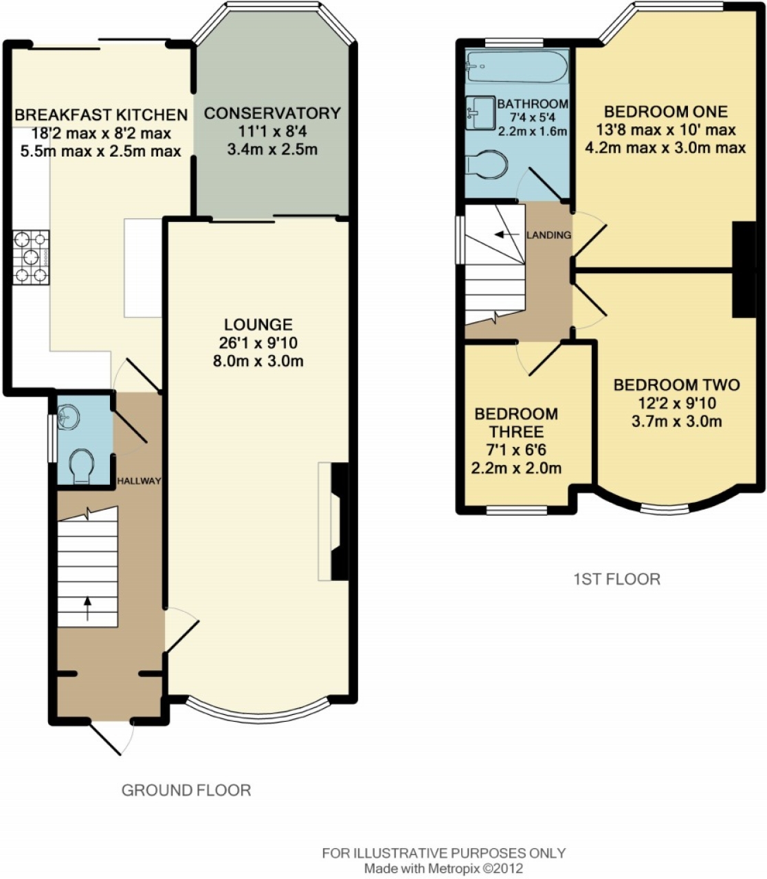 3 bedroom semi detached house SSTC in Solihull - floorplan 1.