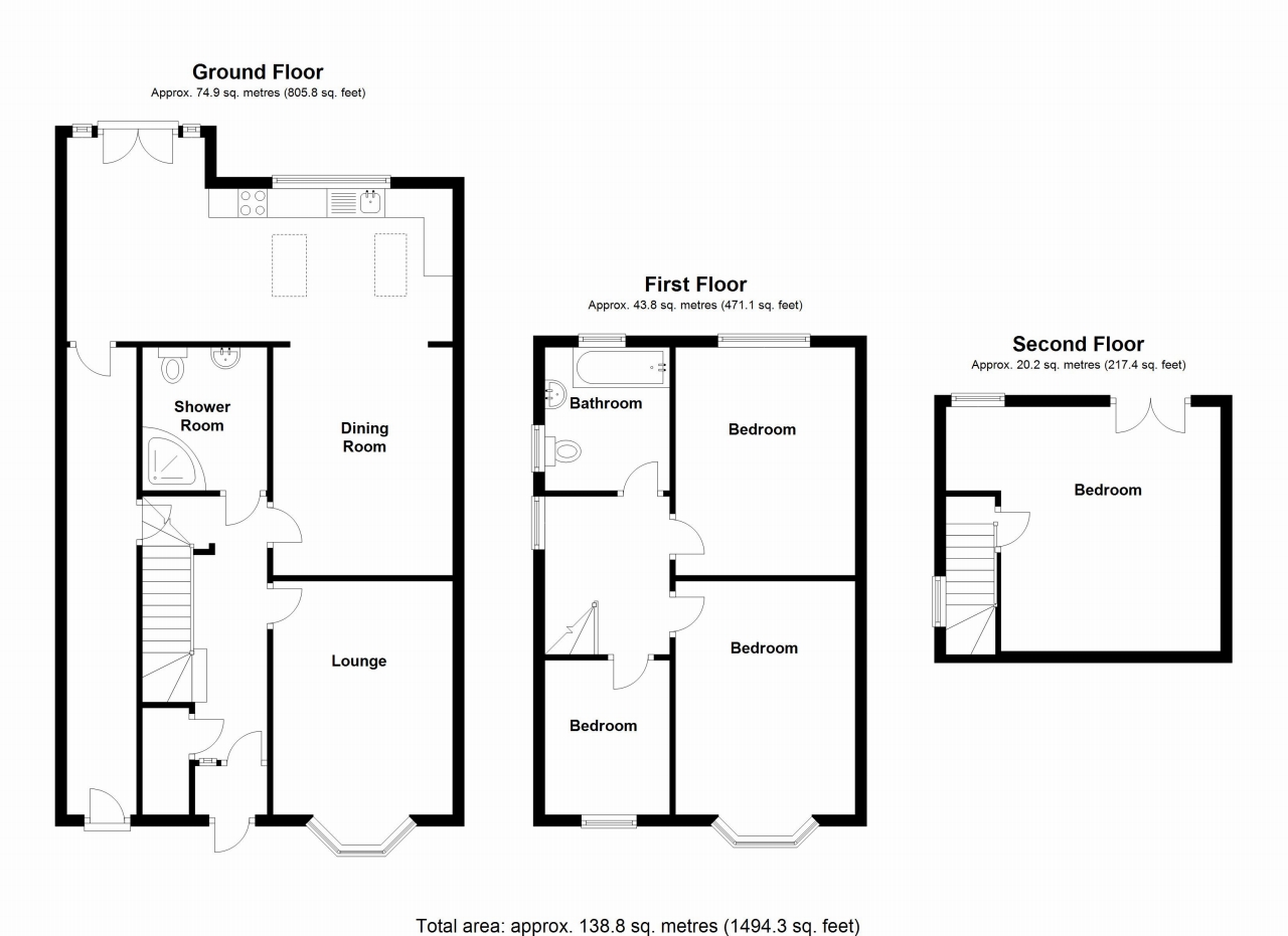 4 bedroom semi detached house SSTC in Solihull - floorplan 1.