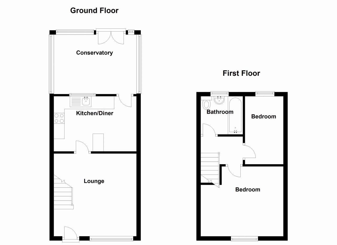 2 bedroom mid terraced house SSTC in Birmingham - floorplan 2.