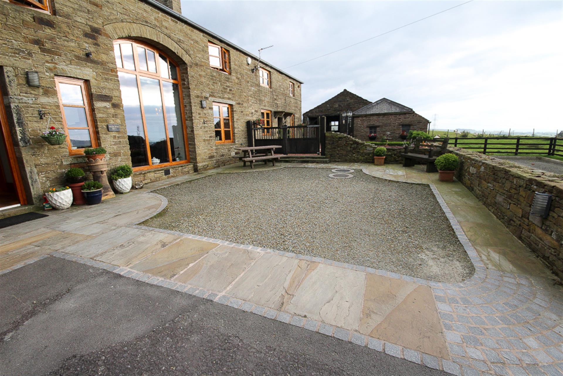 3 bedroom farm house character property To Let in Edgworth, Bolton, Lancs - Patio / Parking Area.